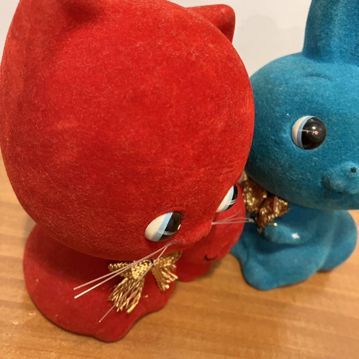 東海銀行ノベルティ貯金箱★親子猫とうさぎ2個セット★フロッキー昭和レトロ当時物販促物ビンテージ玩具の画像6