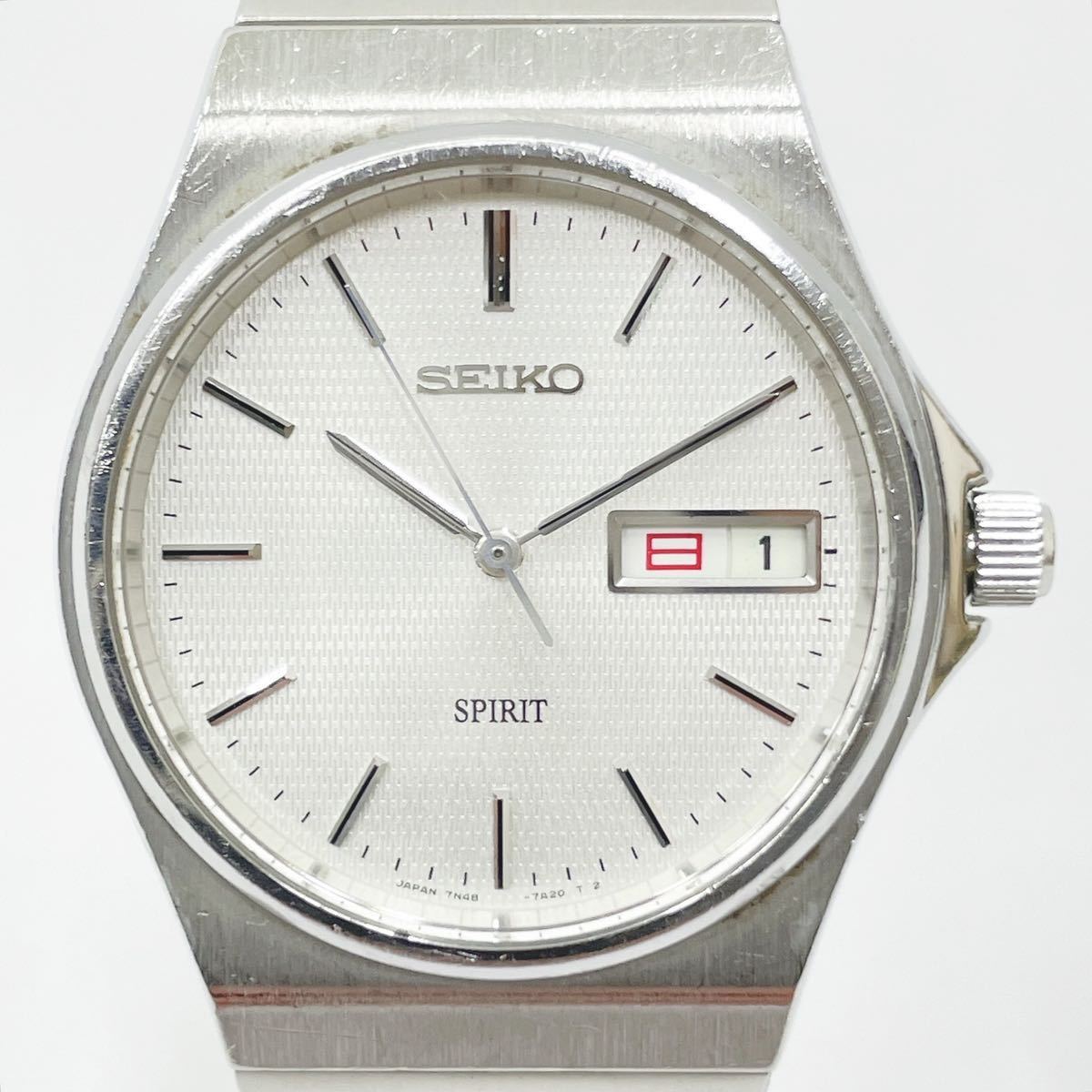 SEIKO セイコー 7N48-7A10 SPIRIT スピリット 3針 クオーツ ベルト純正 メンズ 腕時計 デイデイト R尼1127〇_画像2