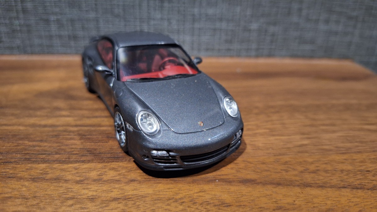 1/43 Porsche 911 турбо 997 meteor серый металлик терракота салон (turbo 996 991 992)