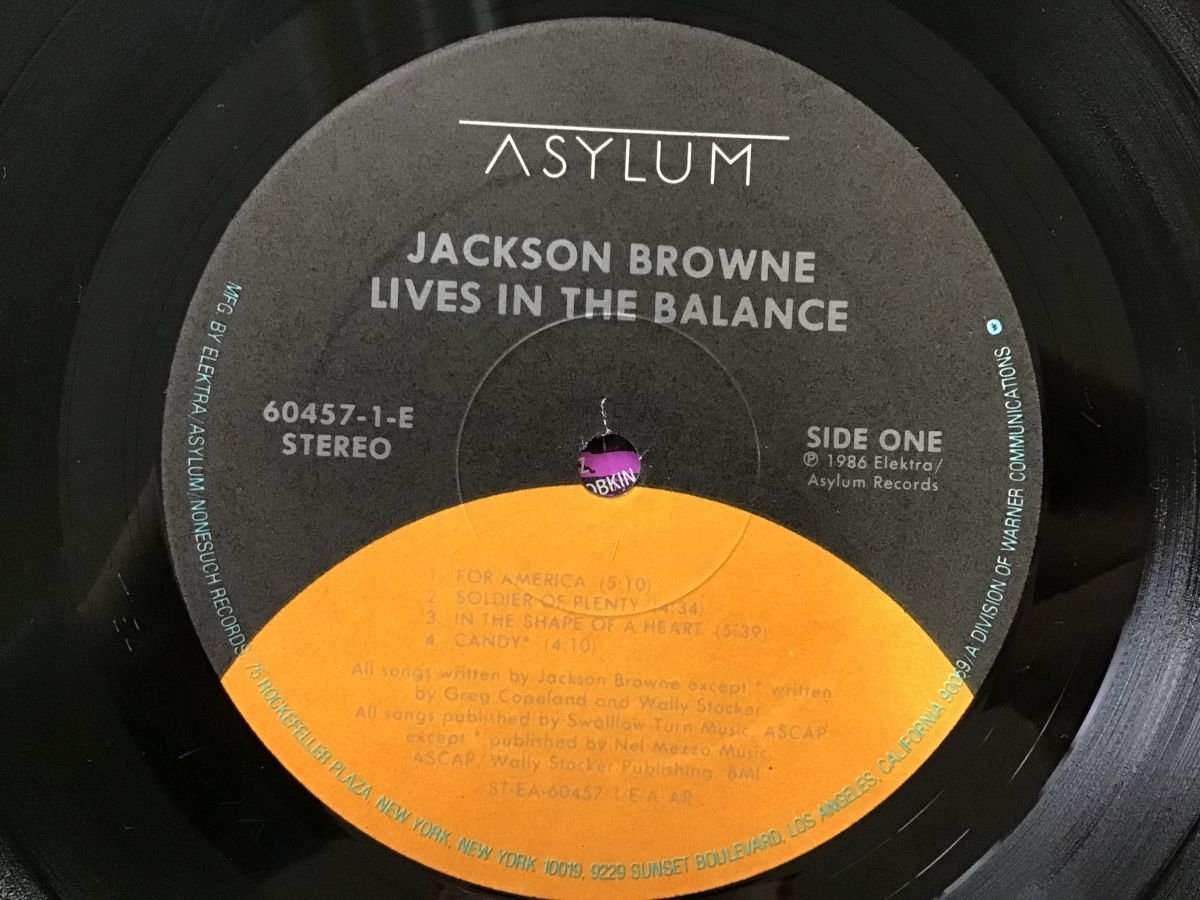 美品 LP / JACKSON BROWNE / LIVES IN THE BALANCE / US盤/シュリンク [1337RR]_画像3