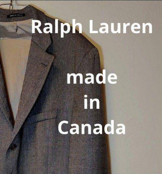 ラルフローレン  3つボタン カナダ製ヘリンボーン  テーラードジャケット