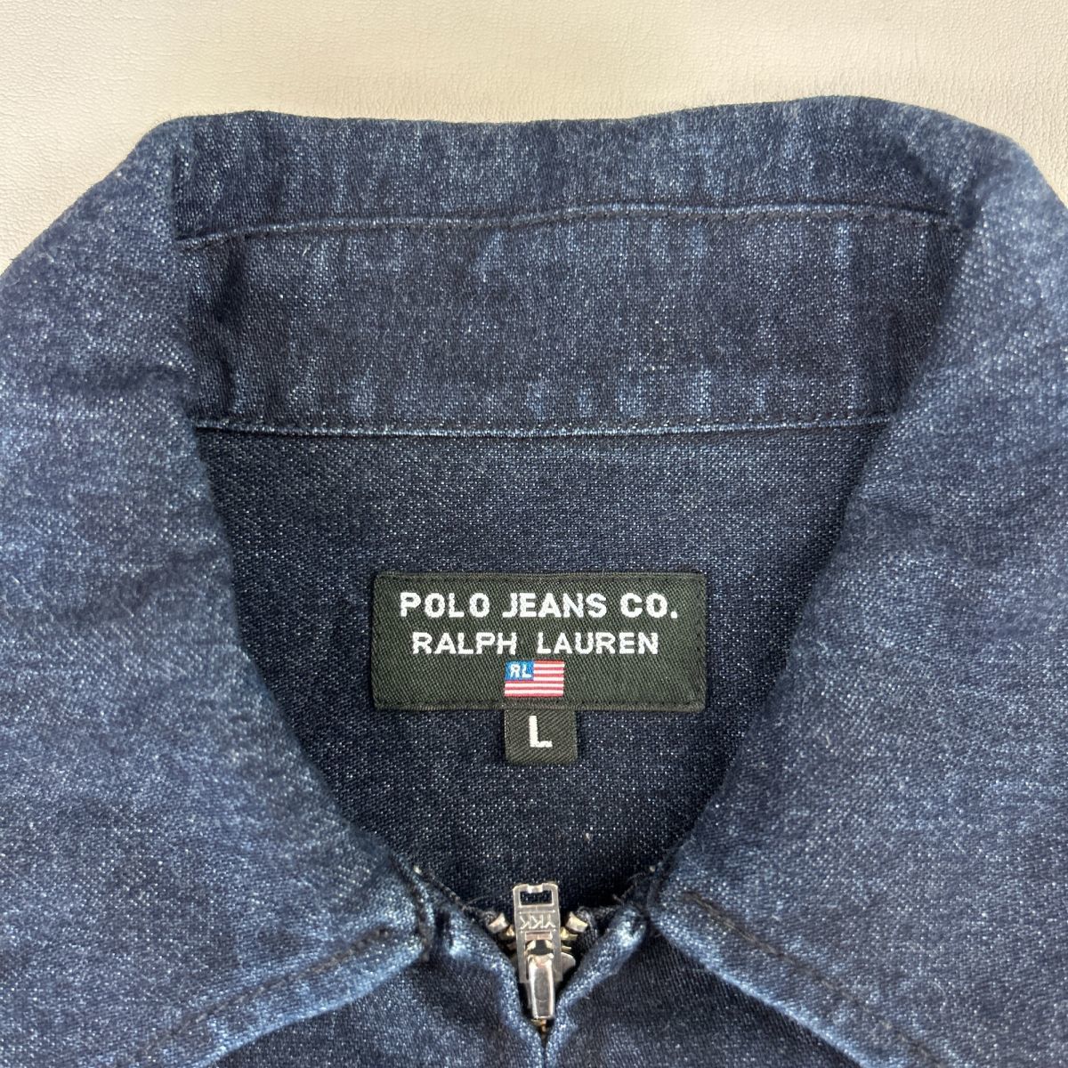 美品 POLO JEANS CO. RALPH LAUREN ポロジーンズ デニムジャケット Gジャン アウター レディース ブルー サイズL*LC1146の画像7