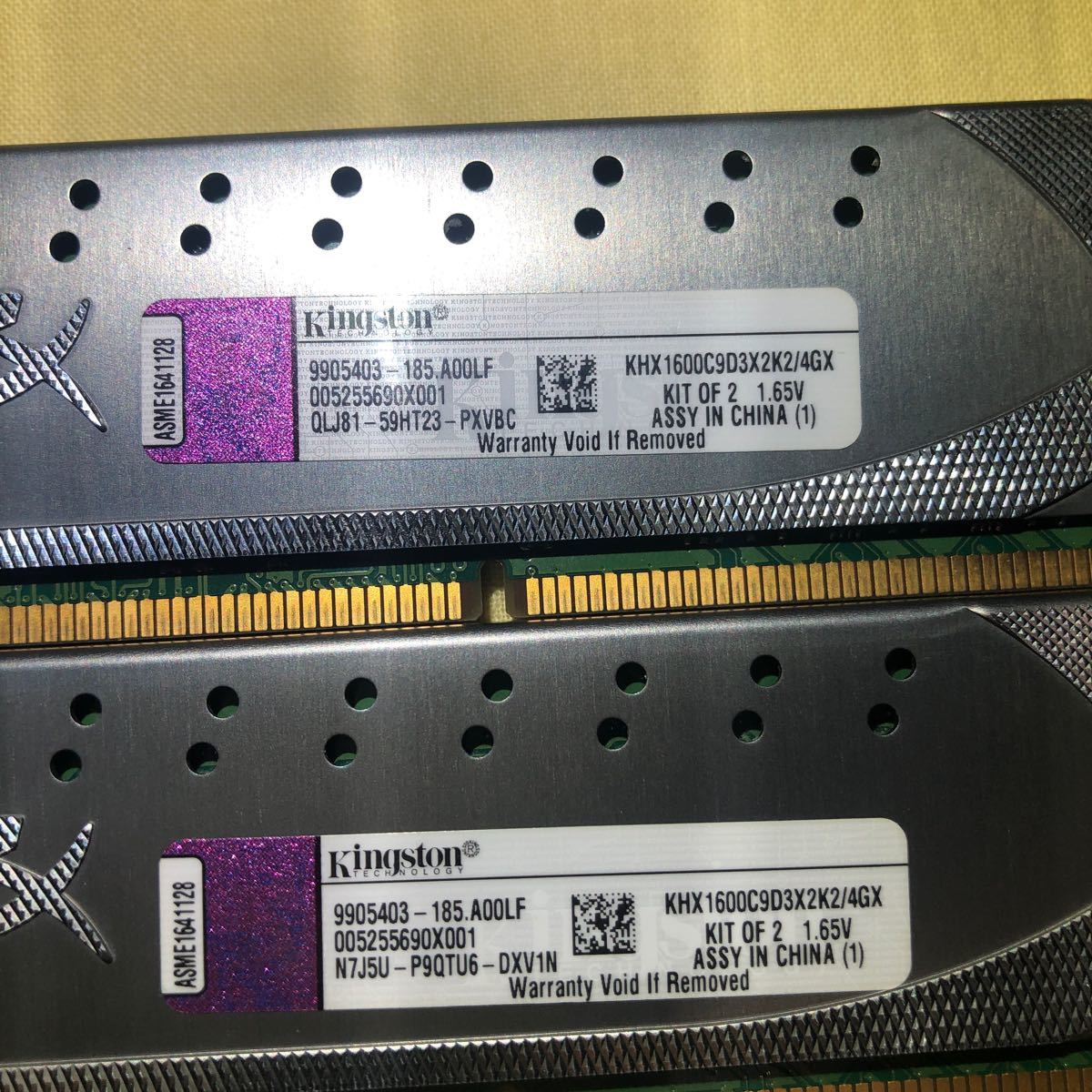 Kingston HyperX KHX1600C9D3X2K2/4GX 4GB(2x2GB) PC3-12800 DDR3-1600MHz ラムキット_画像3