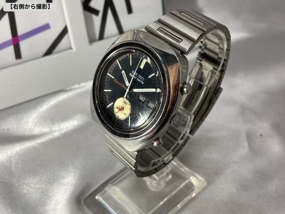 【不動品】SEIKO セイコー ５スポーツ クロノグラフ 自動巻き 文字盤:色:シルバー ジャンク品_画像8