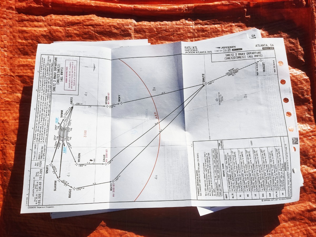 #非売品　航空地図　JEPPESEN　アトランタ/ATLANTA　アメリカ路線　本物　飛行機　航空グッズ　貴重品　航空関連グッズ　★_画像8