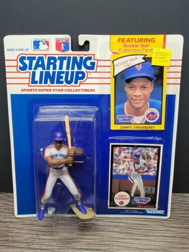 NY Mets Starting Lineup Darryl Strawberry Rookie Year Card & Figure 1990 Edition 海外 即決_NY Mets Starting L 1