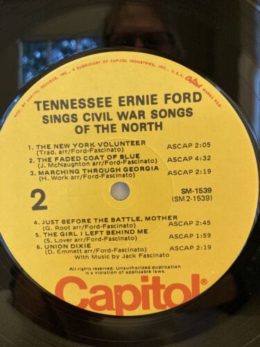 レア Vinyl Lp/Civil War Songs Of The North/Tennessee Ernie Ford/1961/NEAR MINT! 海外 即決_レア Vinyl Lp/Civil 7