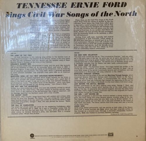 レア Vinyl Lp/Civil War Songs Of The North/Tennessee Ernie Ford/1961/NEAR MINT! 海外 即決_レア Vinyl Lp/Civil 3