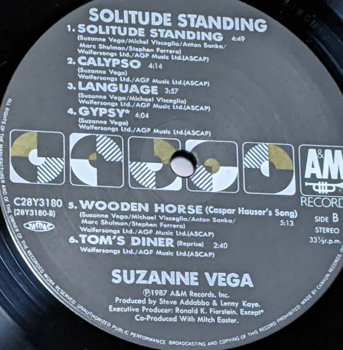 80's スザンヌ・ヴェガ Suzanne Vega （国内盤LP）/ 孤独 Solitude Standing　 A&M Records C28Y3180 1987年_画像5