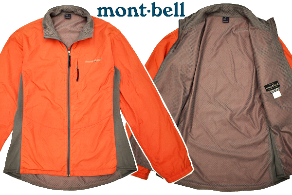 A-4615★mont-bell モンベル STYLE#1106320★オレンジカラー リップストップ クリマライトメッシュ ライトシェルジャケット M_画像1