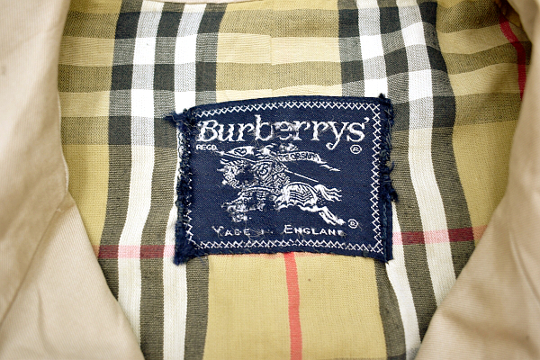 A-4657★Burberrys バーバリー★90s 英国 イングランド製 ヴィンテージ ベージュ ノバチェック 比翼 フライフロント ステンカラー コート M_画像4