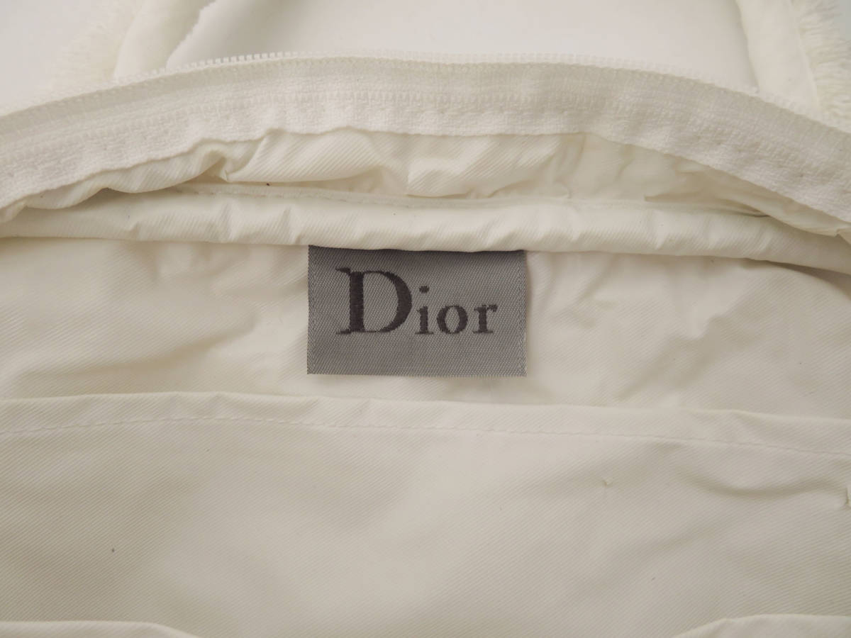 14870 Christian Dior ディオール ジャドール パイル地 コットン ハンドバッグ 化粧ポーチ コスメポーチ 鞄 白×ピンク 香水 ノベルティ_画像8