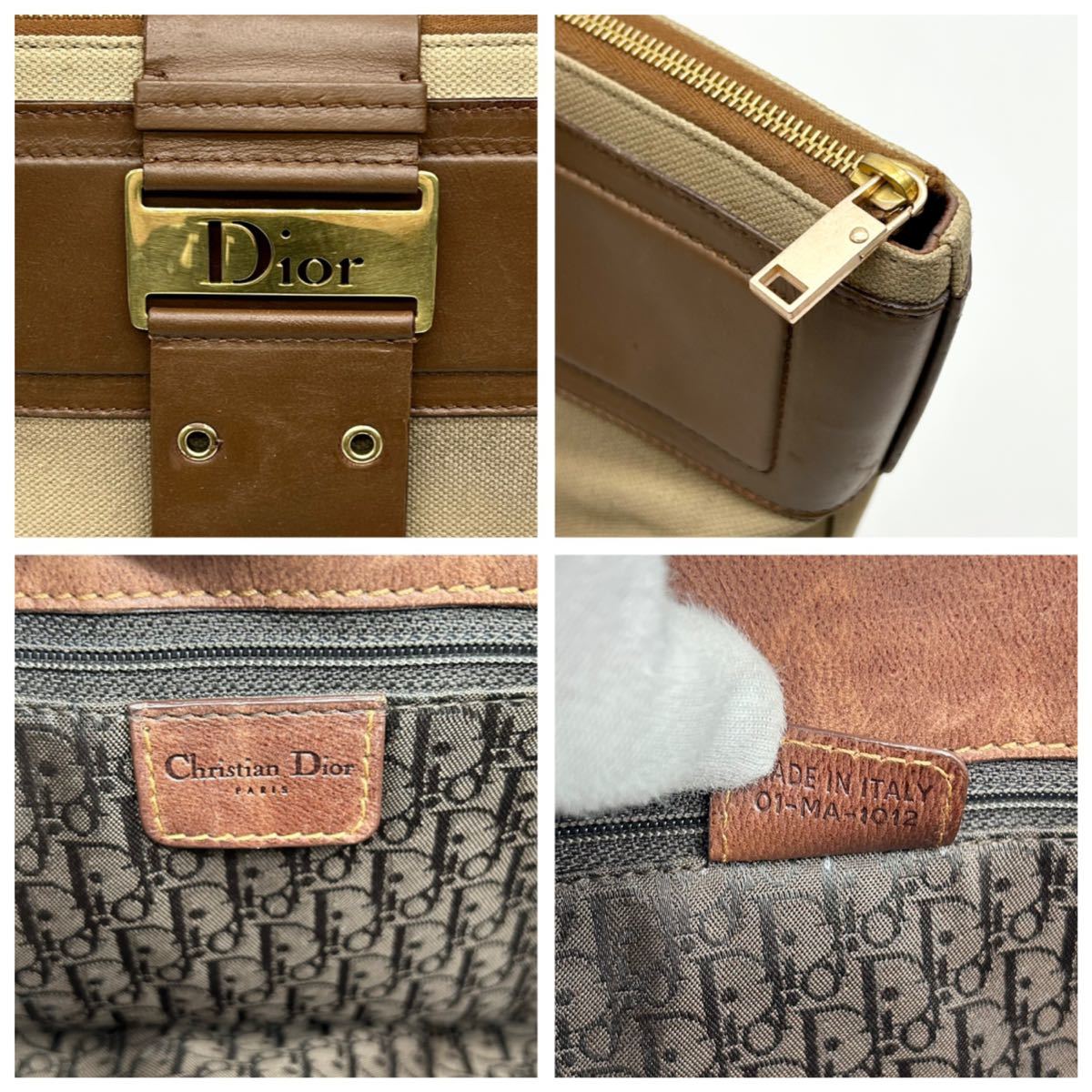 1円●高級●Christian Dior クリスチャンディオール ストリートシック トロッター柄 特大 トートバッグ ビジネス 鞄 ボストン キャンバス_画像10