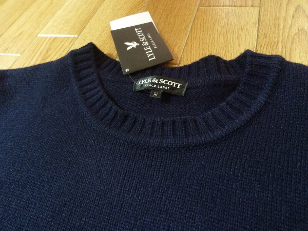 新品☆ライル&スコット LYLE&SCOTT BLACK LABEL☆ロゴ刺繍入り ウール混 ニット セーター☆Ｍ_画像7