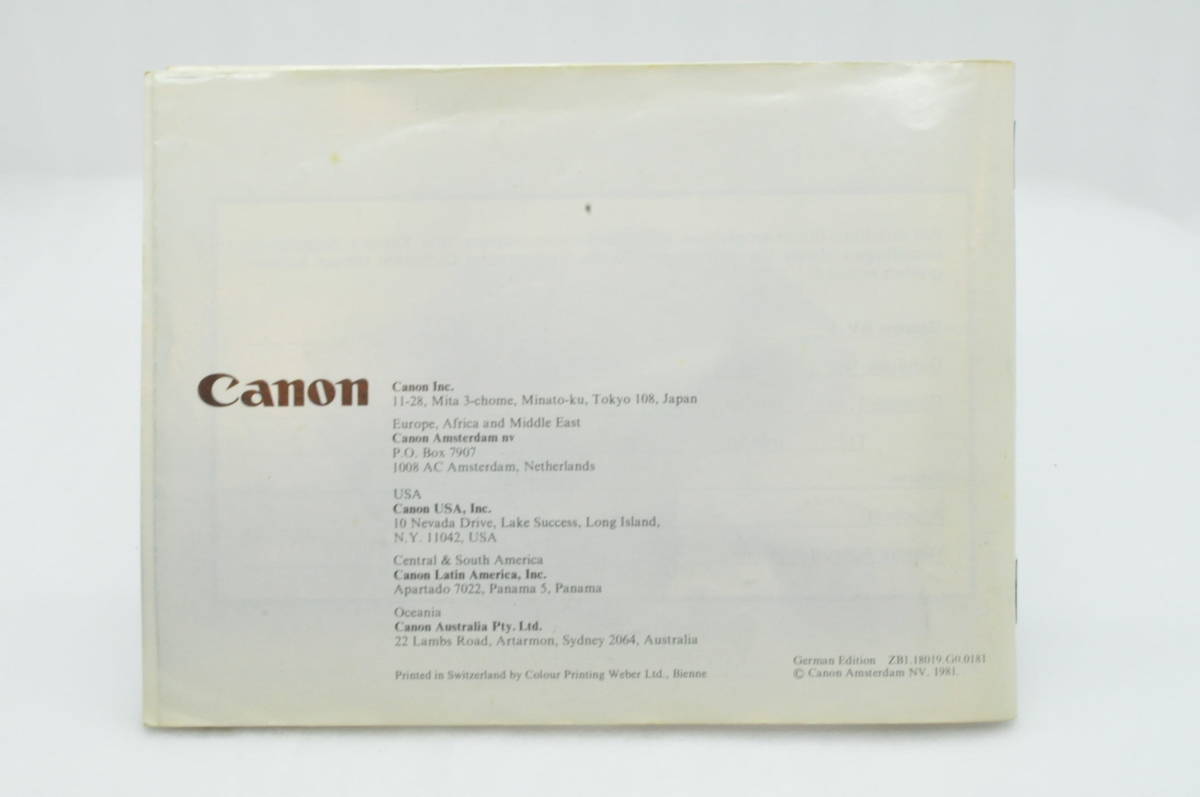 ＜ドイツ語＞ キャノン Cannon AV-1 取扱説明書 #0124-008_画像3