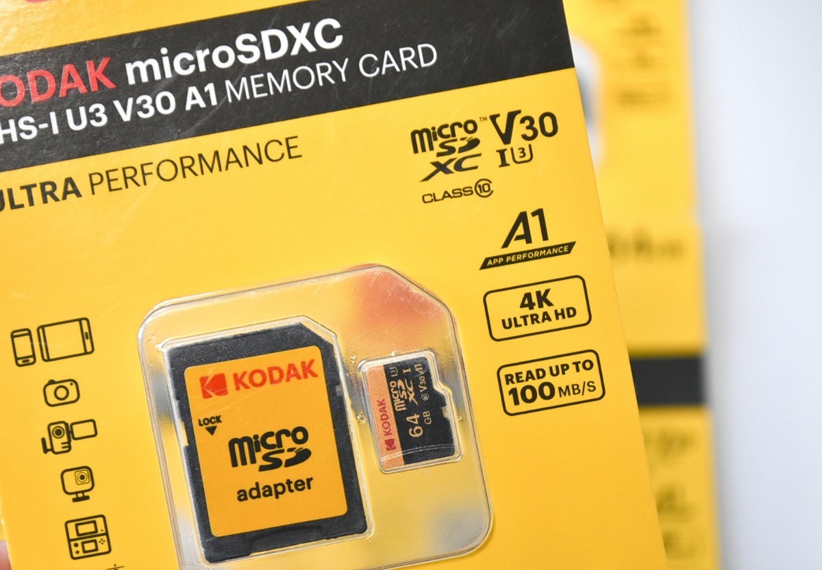 【新品未使用】マイクロSDカード 64GB 4枚 コダック class10 UHS-I U3 V30 A1 microSD microSDXC マイクロSD KODAK 高速 4K