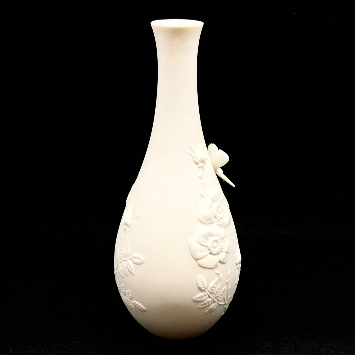 BAVARIA TIRSCHENREUTH 1838 花瓶 ババリア ティルシェンロイト 花器 一輪挿し 陶器 フラワーベース 花 蝶 ホワイト インテリア #8750-1_画像5