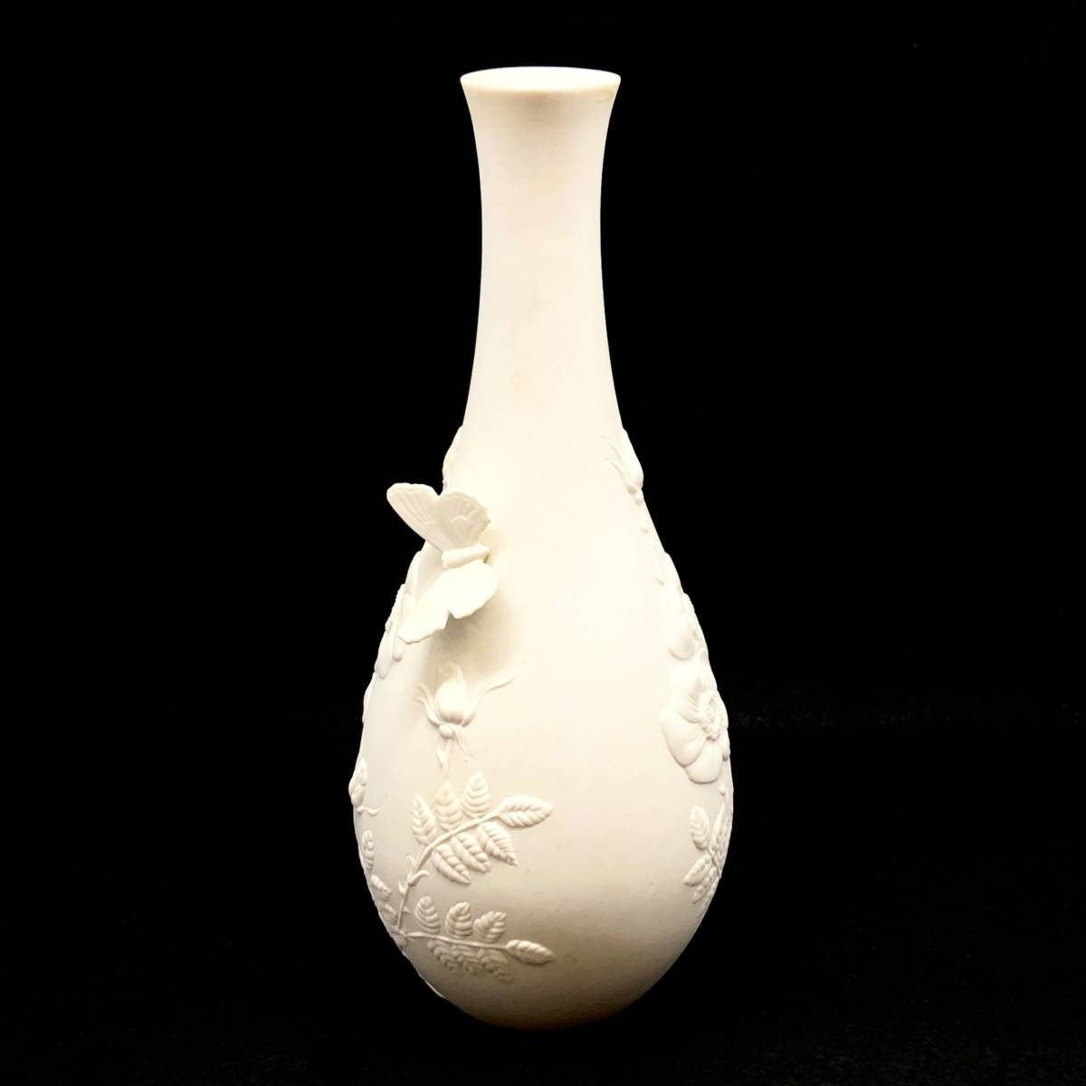 BAVARIA TIRSCHENREUTH 1838 花瓶 ババリア ティルシェンロイト 花器 一輪挿し 陶器 フラワーベース 花 蝶 ホワイト インテリア #8750-1_画像3