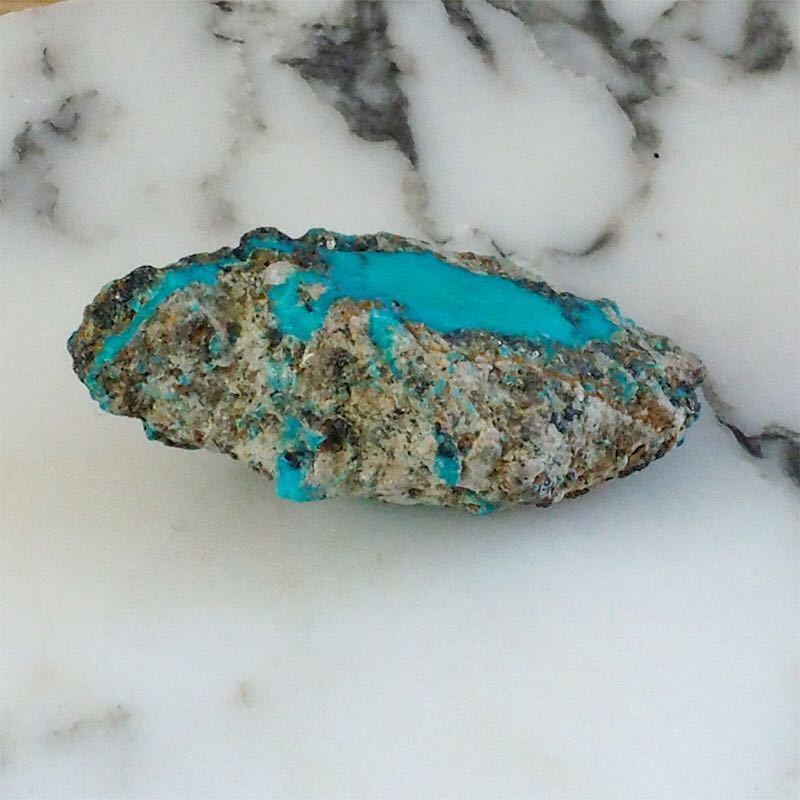 ハイグレード ナチュラル モレンシ ターコイズ 原石 13.8g アリゾナ トルコ石 turquoise カボション ルース 彫金 コレクション　 #330_画像3