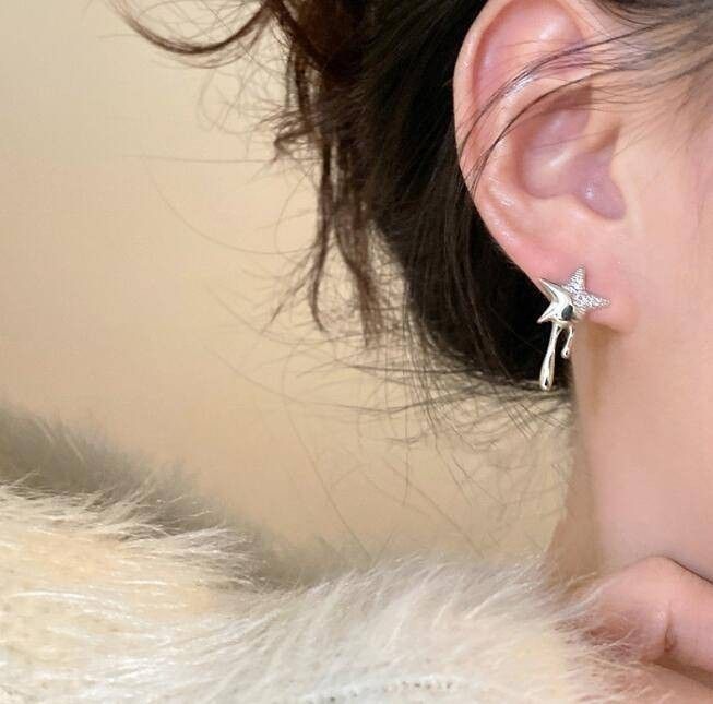 アクセサリー　耳飾り  両耳 シンプル フォーマル 結婚式 プレゼント 韓国 ピアス シルバー ファッション 上品