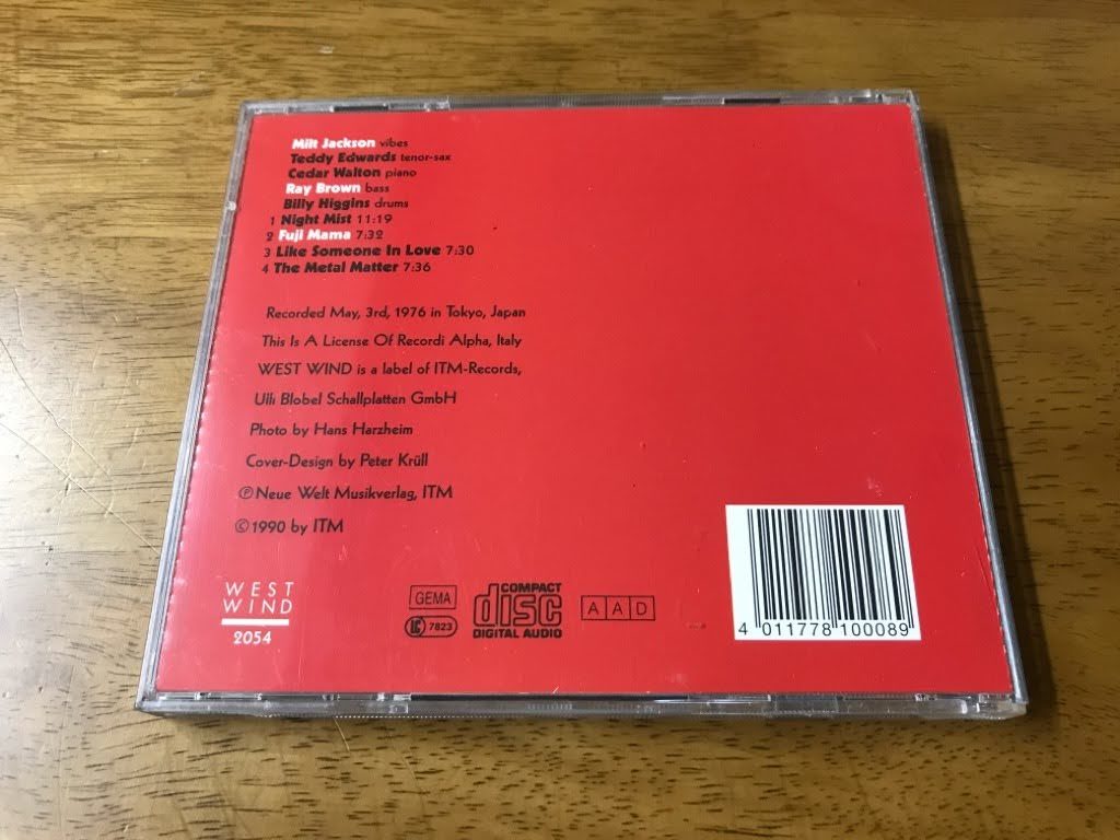 G6/CD Milt Jackson & Ray Brown Fuji Mama 輸入盤 ミルト・ジャクソン レイ・ブラウン_画像2