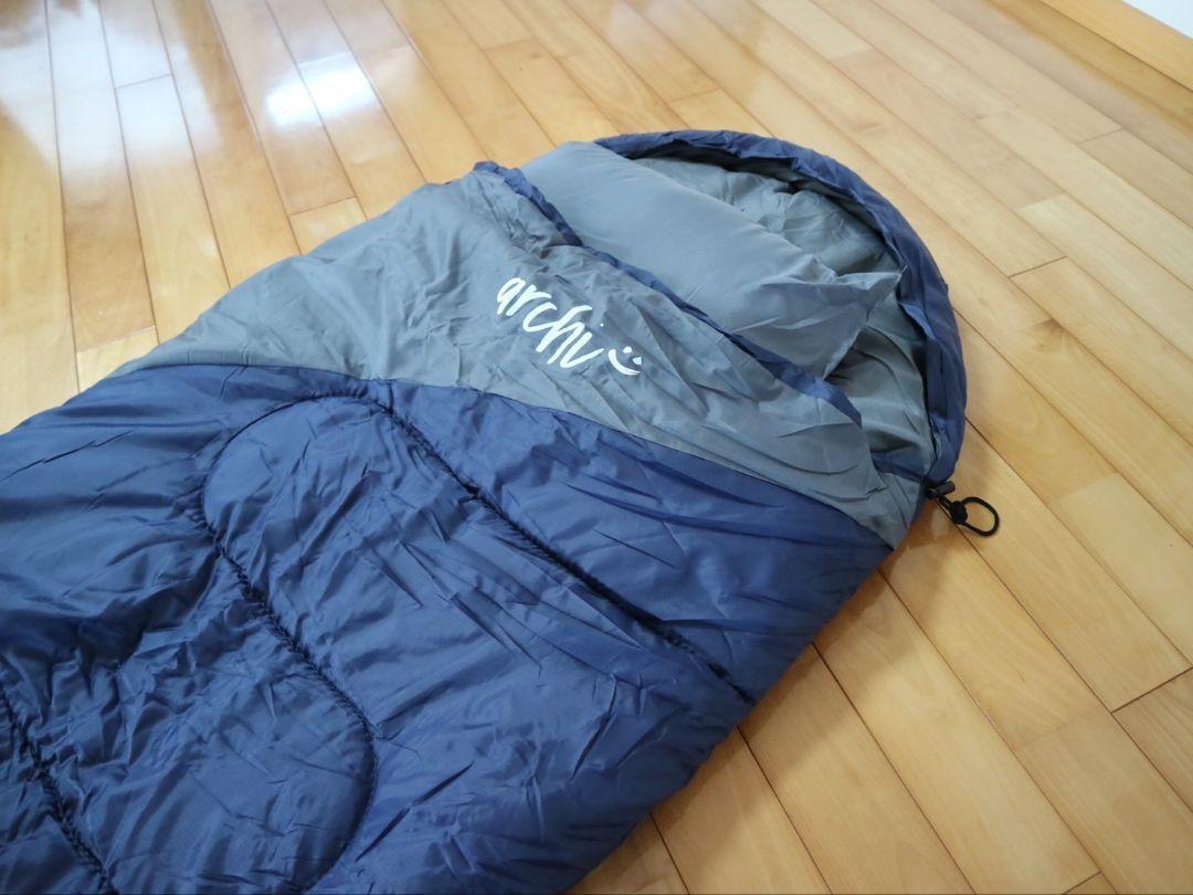 2個 枕付き 寝袋 シュラフ キャンプ 冬用 高品質 210T 封筒 登山 防災