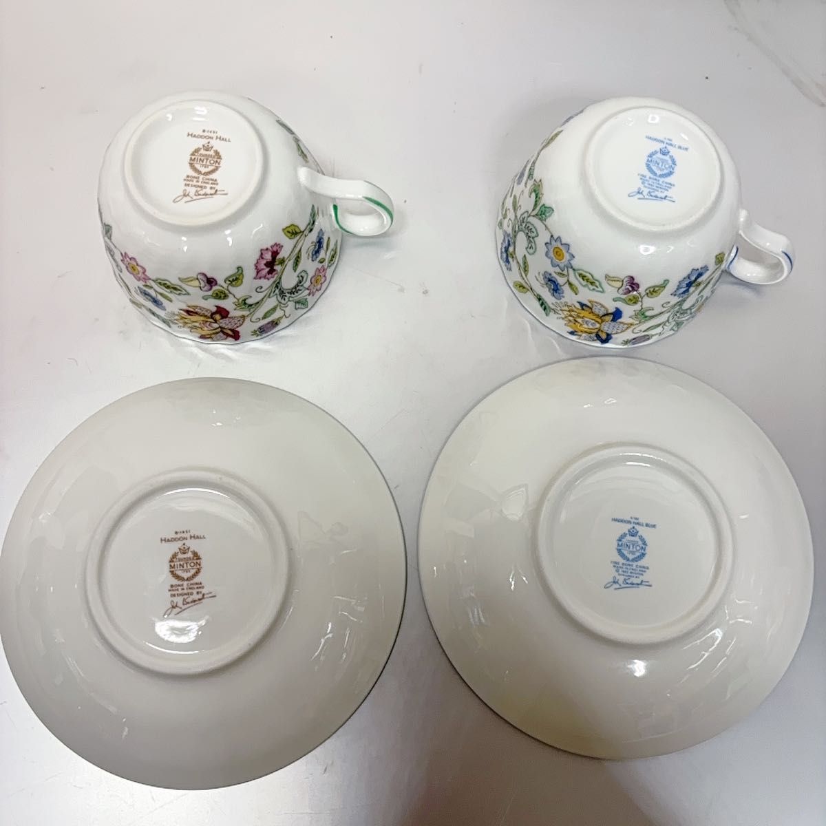 MINTON ミントンHaddon Hall ハドンホール 花柄 オシャレ 人気　カップソーサー ペア　2客セット ティーカップ