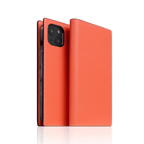 まとめ得 SLG Design Neon Full Grain Leather Diary Case for iPhone 13 手帳型ケース コーラル SD22104i13CR x [2個] /l