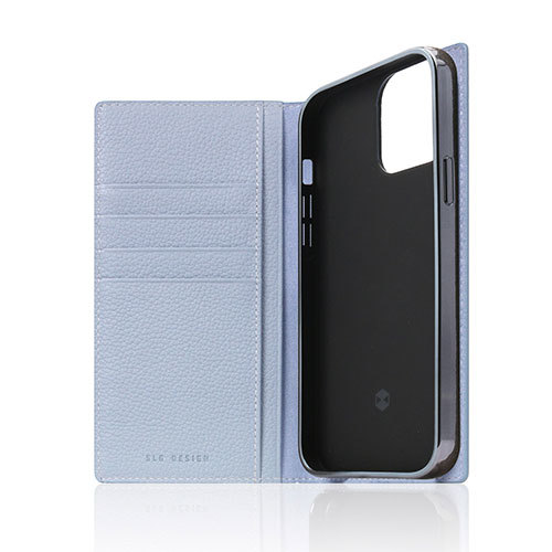 SLG Design Full Grain Leather Case for iPhone 13 Pro 手帳型ケース パウダーブルー SD22127i13PPB /l_画像3