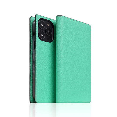 SLG Design Neon Full Grain Leather Diary Case for iPhone 14 Pro Teal 手帳型 SD24325i14PTL /l_画像1