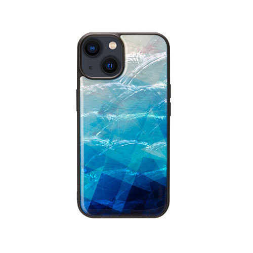 まとめ得 ikins 天然貝ケース for iPhone 14 Blue Lake 背面カバー型 I23580i14 x [2個] /l