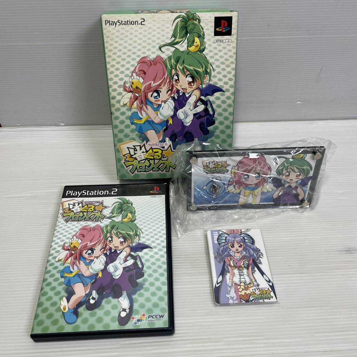 ◯x54 PS2 アイドル雀士R 雀ぐるプロジェクト 限定版BOX 置き時計 トレーディングカード_画像1