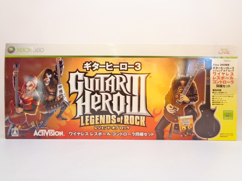 ギターヒーロー3 レジェンドオブロック ワイヤレス レスポール 同梱セット Xbox360 ソフト コントローラ GUITAR HERO LEGENDS of ROCK お宝_画像1