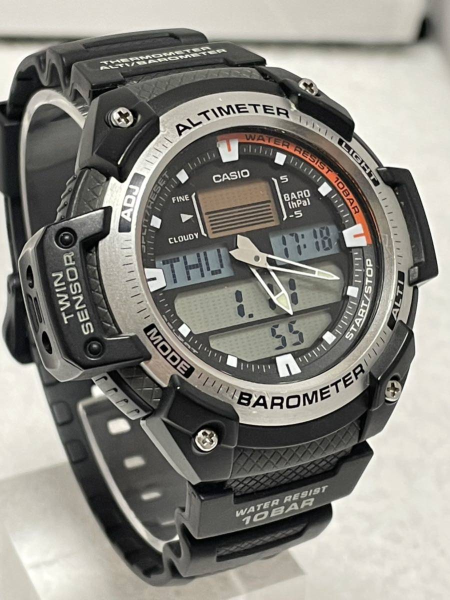 【24】1円〜【稼働品】CASIO カシオ デジタル クォーツ SGW-400H イルミネーター ワールドタイム 純正ベルト メンズ 同梱不可_画像2