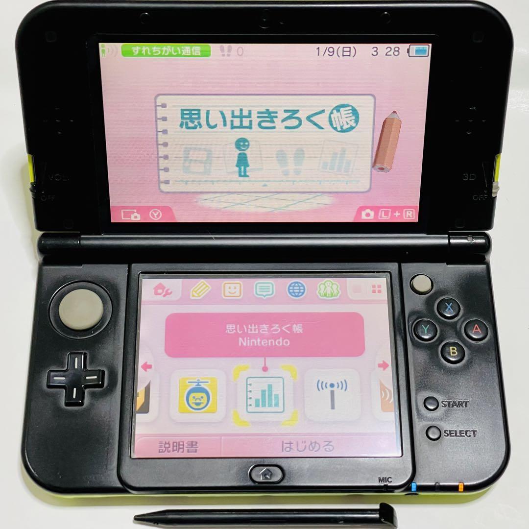 【中古】New ニンテンドー 3DS LL 本体 ライム×ブラック RED-001 動作確認済 現状品 任天堂 Nintendo 043