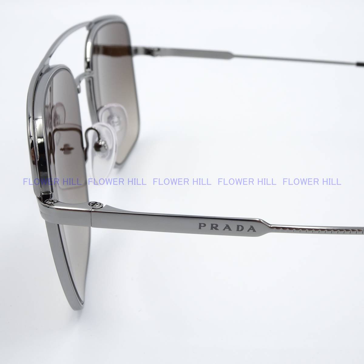 【新品・送料無料】プラダ PRADA サングラス 高級 ダブルブリッジ SPR53V 5AV-6S1 シルバー クリングス メンズ レディース_画像6