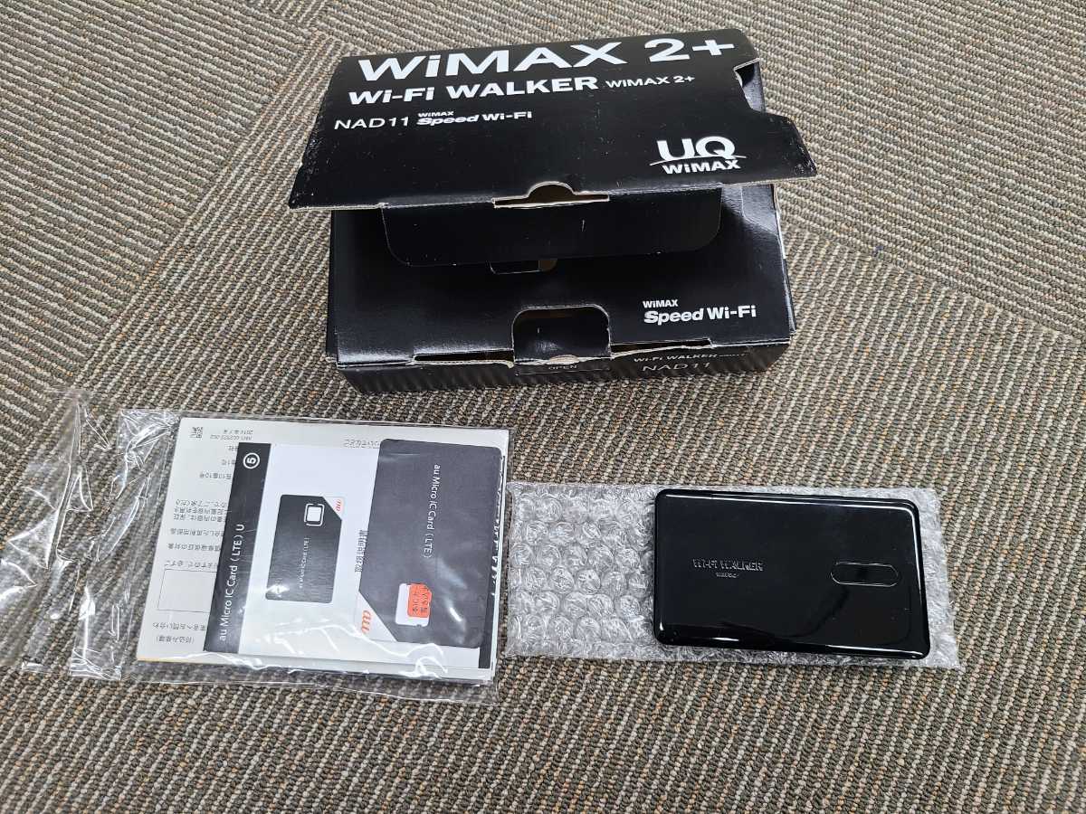 UQコミュニケーションズ モバイルルーター Wi-Fi WALKER WiMAX2+ NAD11☆通電確認/中古_画像1