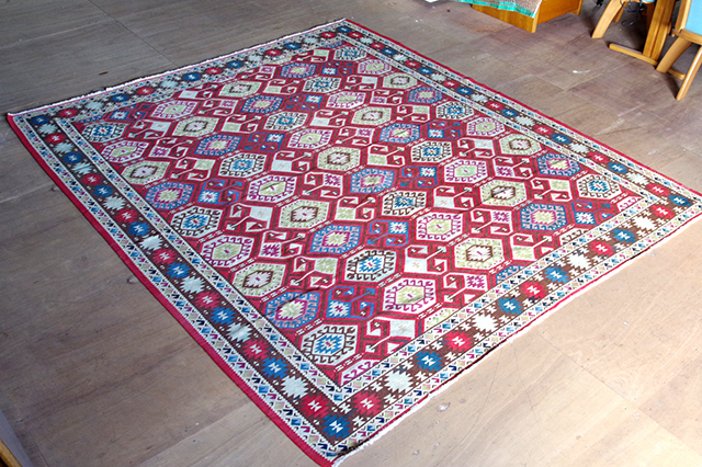 ■大型 キリム 297cm×255cm 絨毯■
