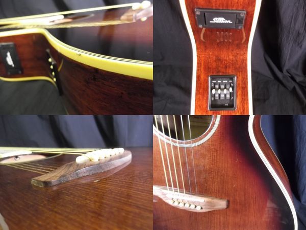 【動作確認済/希少】1円～ PRO Session 特殊スケール（642mm) エレアコ ギター Hand Craft Guitar YME-350/170サイズ_画像4