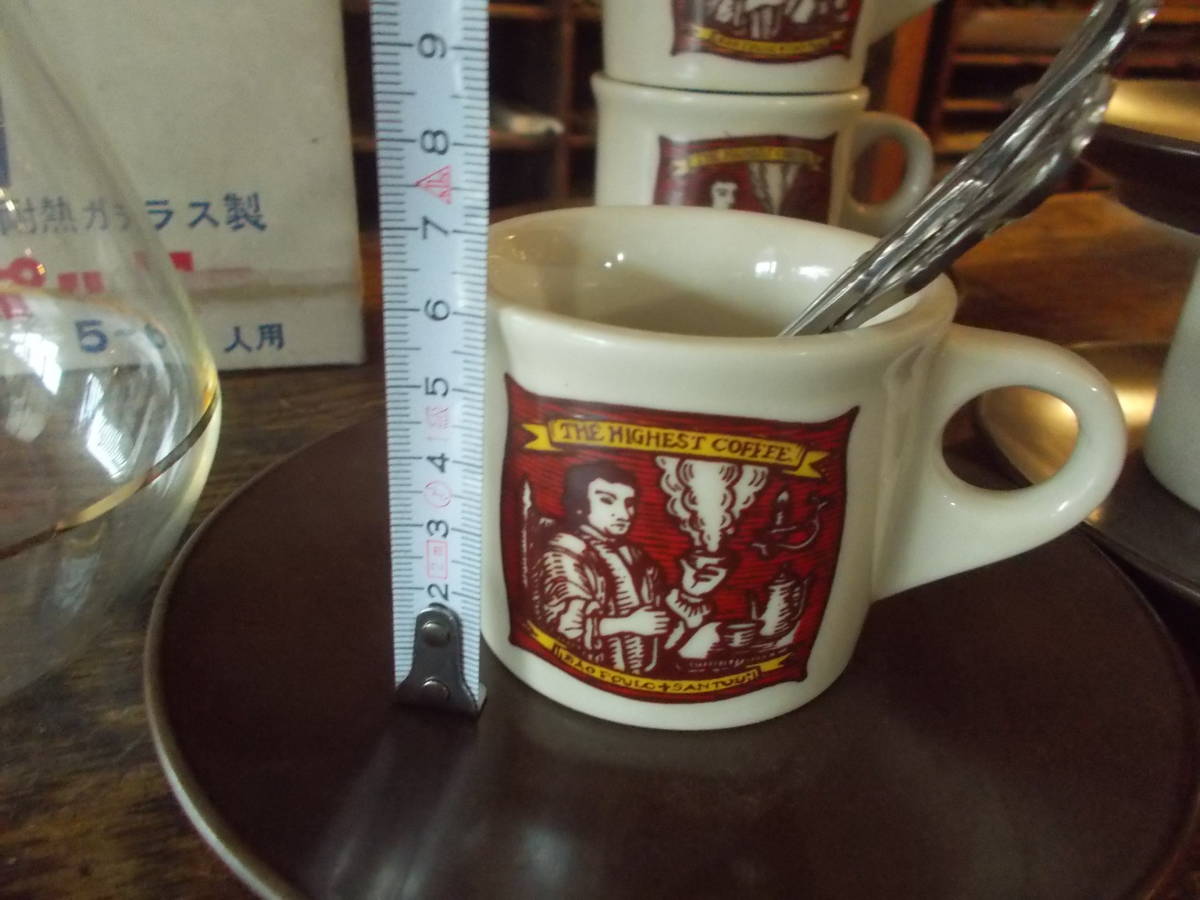 昭和レトロ タキナミグラス 紅茶ポット耐熱ガラス（5～6人用）/カップ＆ソーサー/スプーン4本 未使用保管品_画像7