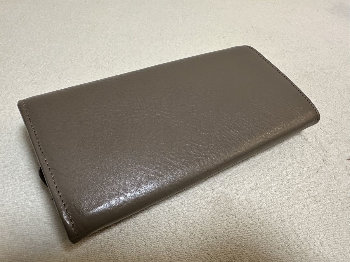 新品 IL BISONTE 長財布 イルビゾンテ サイフ ロングウォレット レザー グレージュ ラウンドジップ タン 小銭入れ 牛革 SCW049_画像3