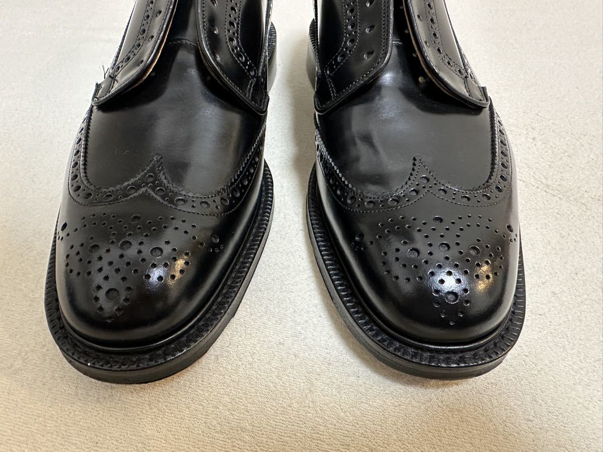 新品 UK7.0 church's Grafton 173 black 黒 チャーチ グラフトン 革靴 ラスト173 ブラック 25.0cm ウィングチップ レザーシューズの画像7