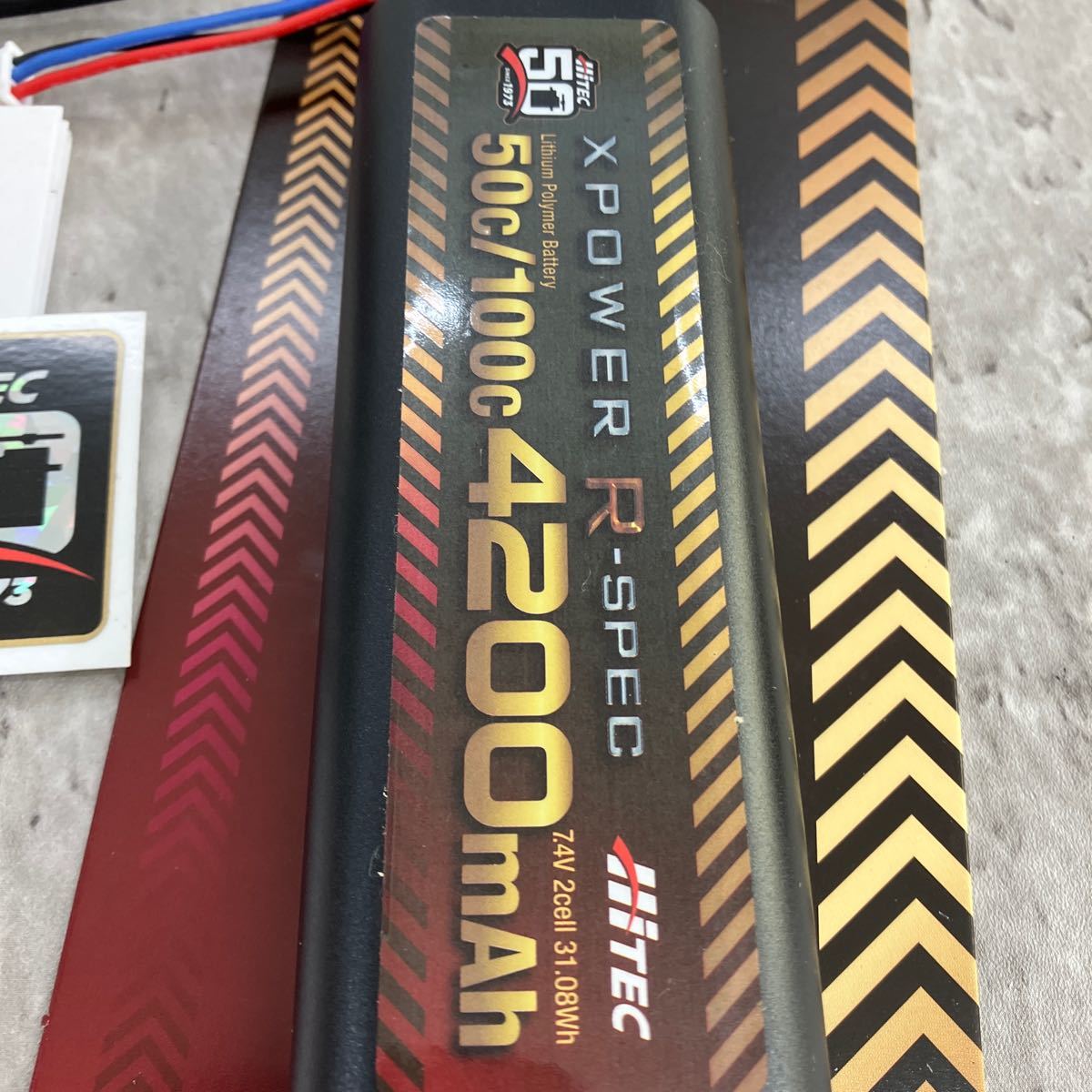 0601y2529 ハイテック XPOWER R-SPEC Li-Po 7.4V 4200mAh 50C/100C T型ディーンズコネクター _画像4