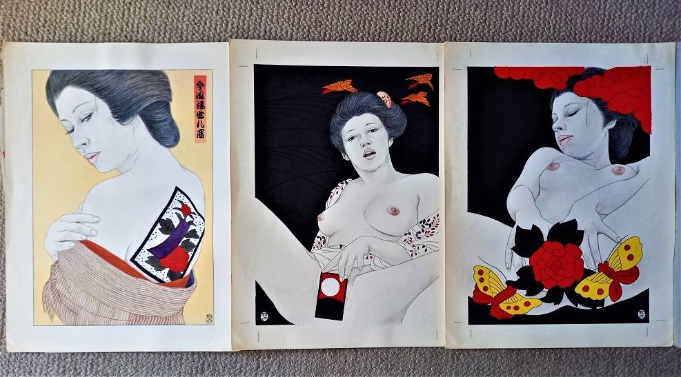 滝沢和大　　イラストレーターによるカレンダー肉筆画　　7枚セット　　緻密に描かれた傑作　　真作_画像8