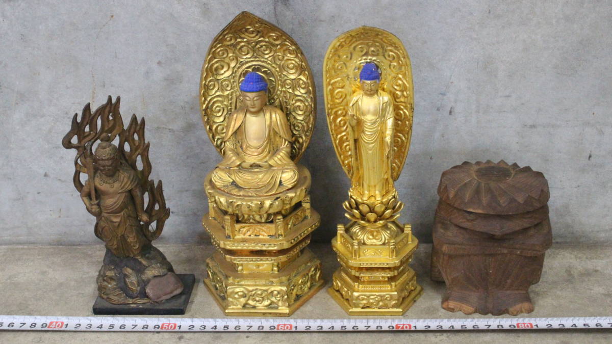 【文明館】仏像 河童 ほか まとめて 時代物 東洋彫刻 置物 日本仏教 オ62_画像1