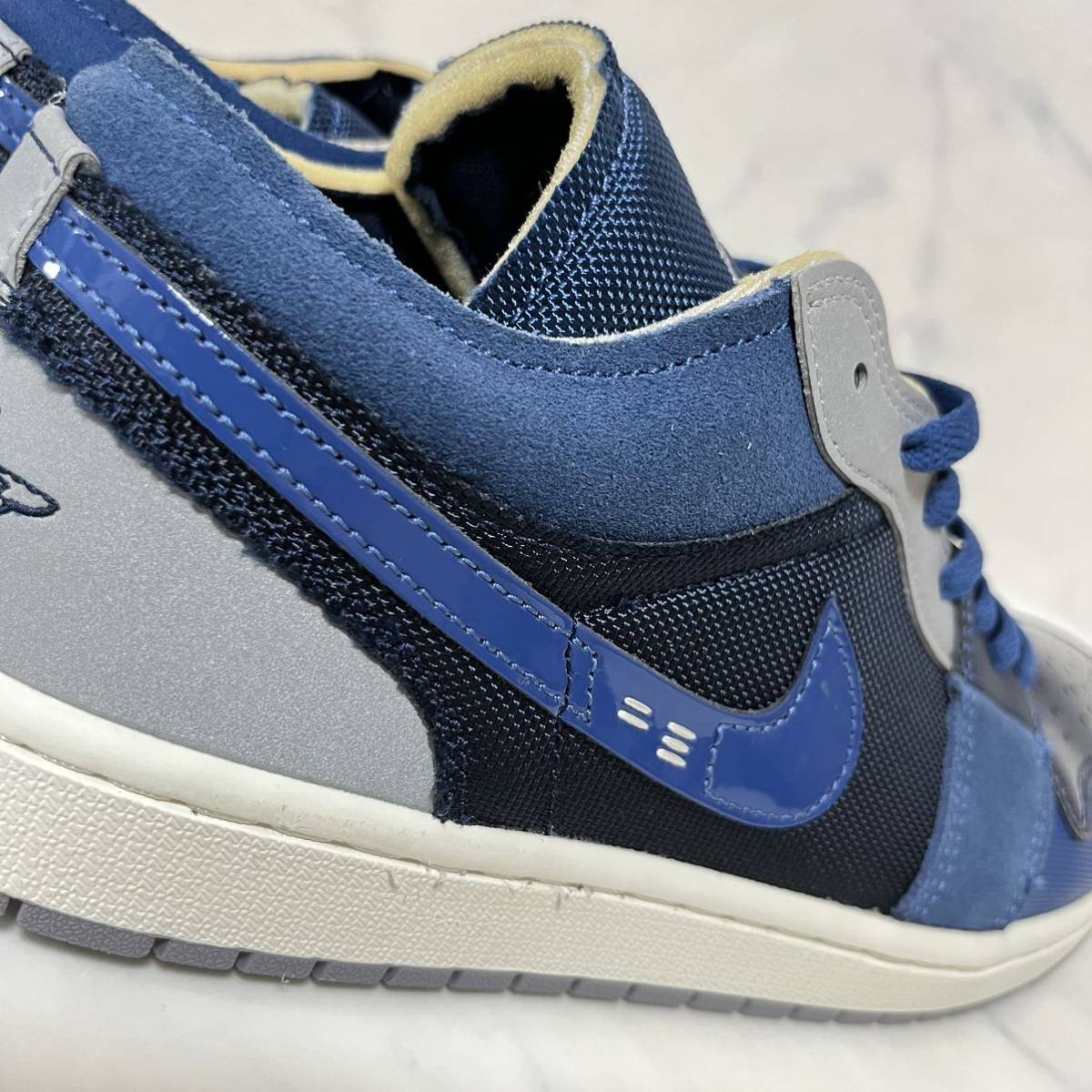 ★送料無料★【新品 レア】26.5cm Nike Air Jordan 1 Low Craft ナイキ エアジョーダン 1 ロー クラフト オブシディアン SE ブルーグレー_画像7