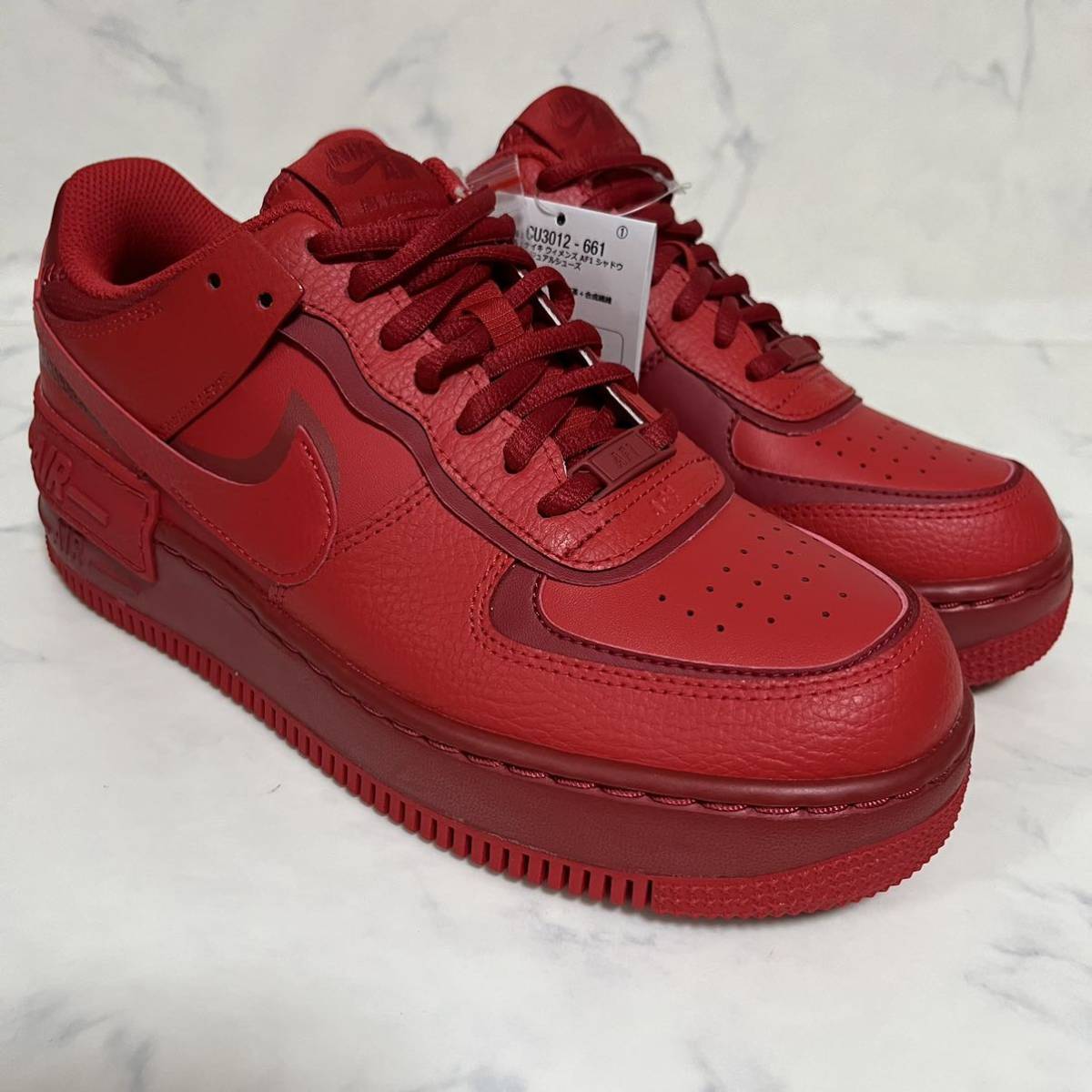 ★送料無料★【新品 オールレッド】25.5cm Nike WMNS Air Force 1 Low Shadow ナイキ エアフォース1 ロー シャドウ トリプル レッド 赤_画像3