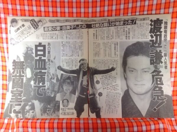 CN10497◆切抜き◇中森明菜佐久間良子渡辺謙◇CM界が全面撤退・交際報道・あの夏目雅子さんと同じ病気・無菌室に_画像3