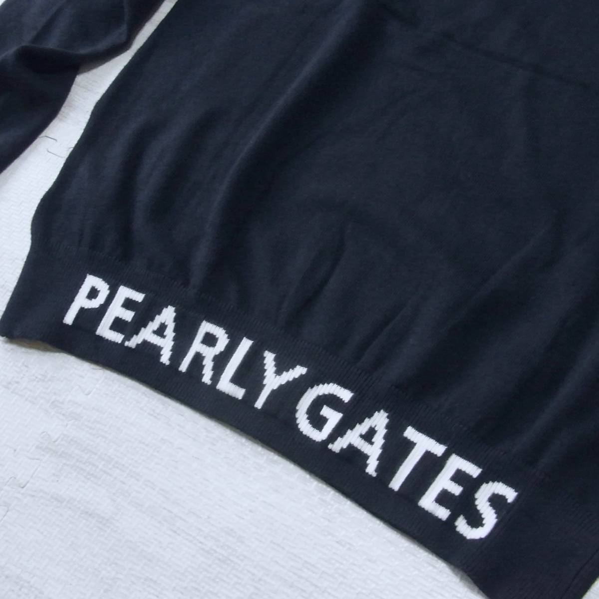 新品 正規品!! PEARLY GATES/パーリーゲイツ 大人気!! 抗菌防臭 極上の肌触り カシミアタッチ タートルネックセーター【5/L】ネイビー_画像2