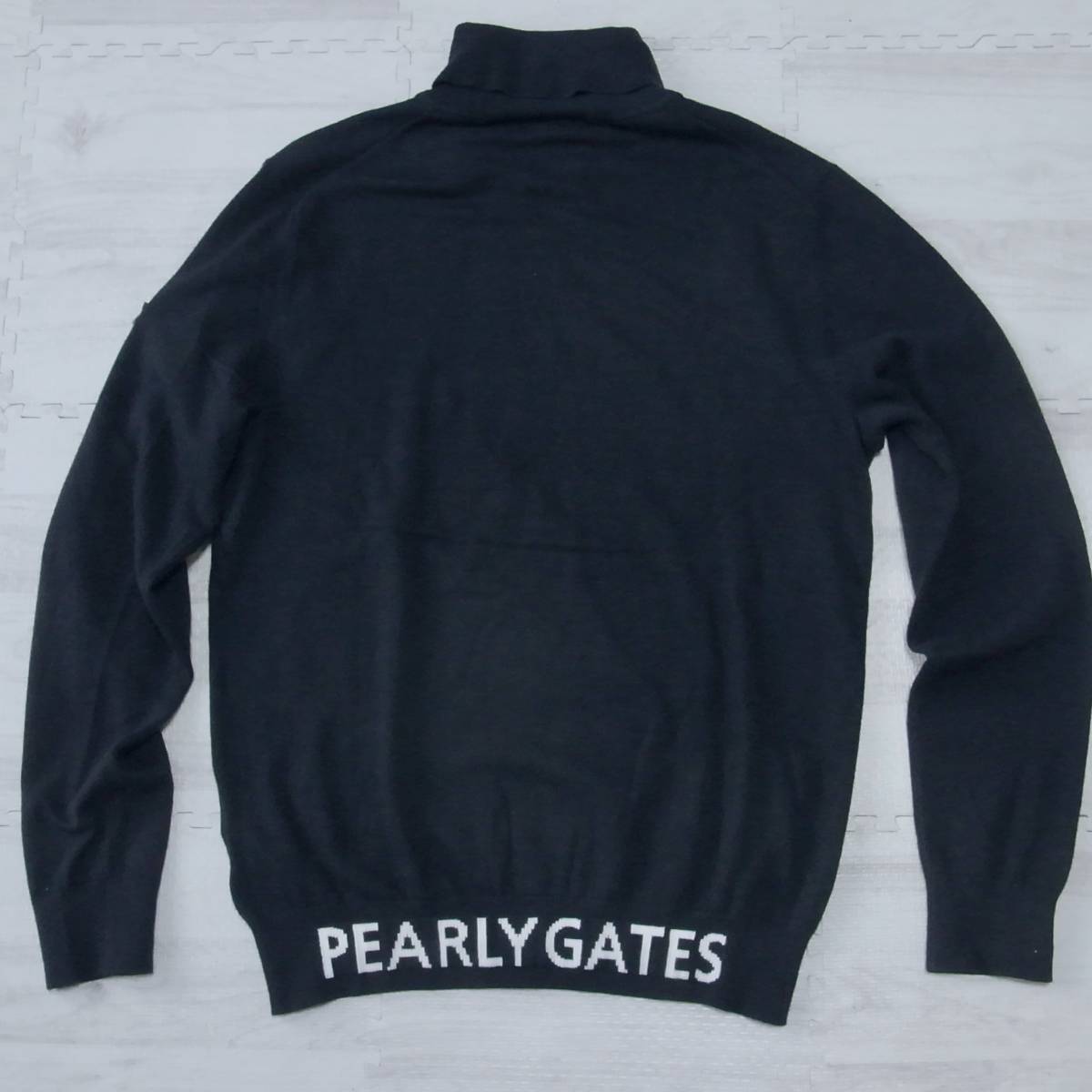 新品 正規品!! PEARLY GATES/パーリーゲイツ 大人気!! 抗菌防臭 極上の肌触り カシミアタッチ タートルネックセーター【4/M】ネイビー_画像6